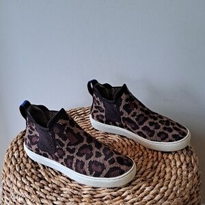Rothy's Womens Limited Edition Chelsea Wildcat Print Stretch High Top Sneakers 5